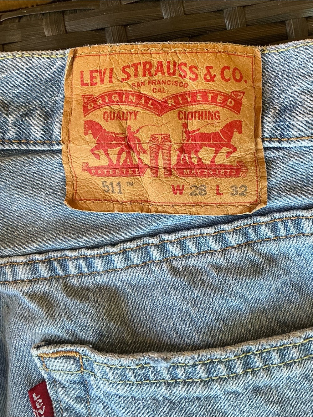 Levi’s 511 Straight Leg Jeans Men’s W28 L32 Light Wash Stretch Denim - Picture 7 of 7